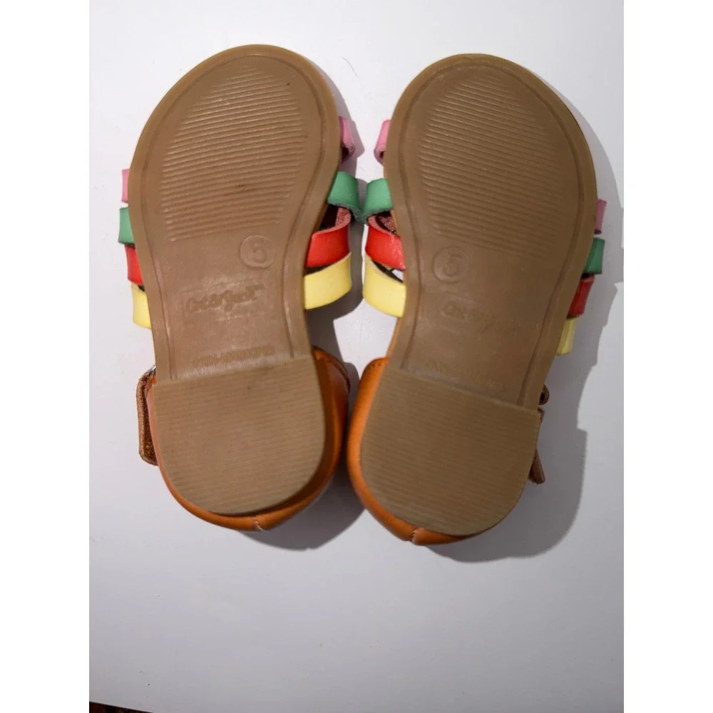 Cat‎ & Jack Girls Size 5 Rainbow Strappy Sandals Boho Summer Fisherman Shoes 363